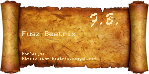 Fusz Beatrix névjegykártya