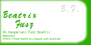 beatrix fusz business card